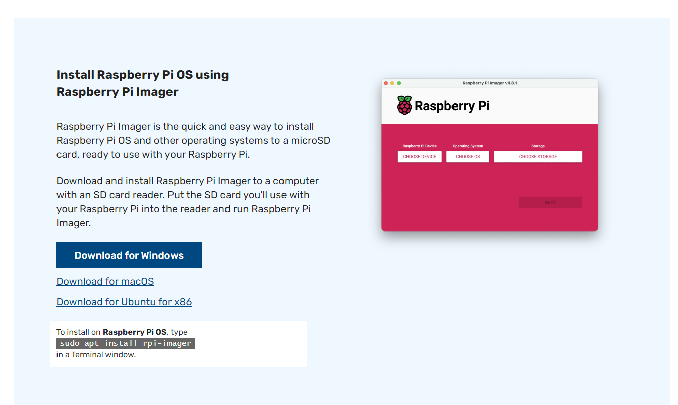 Install Raspberry Pi Imager